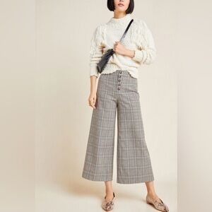 Anthropologie Roma Plaid Chenille Trousers